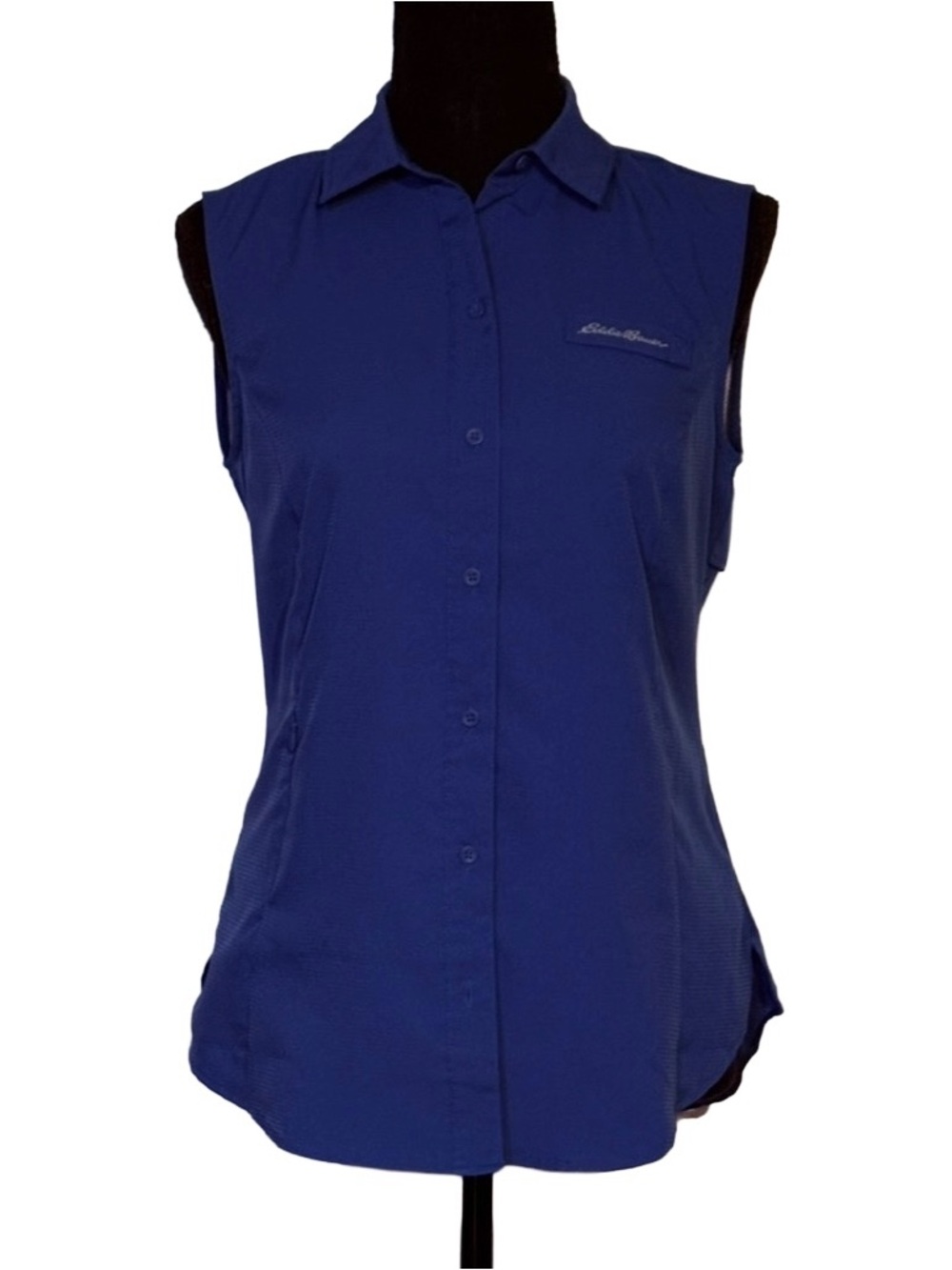Eddie Bauer Blue Sleeveless Hiking Shirt XS 🌿 Vented Lightweight